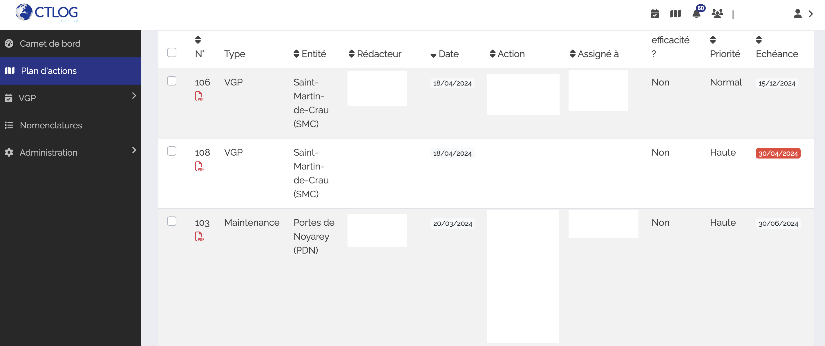 Le module &quot;Plan d'Actions&quot; de MemoryFlow